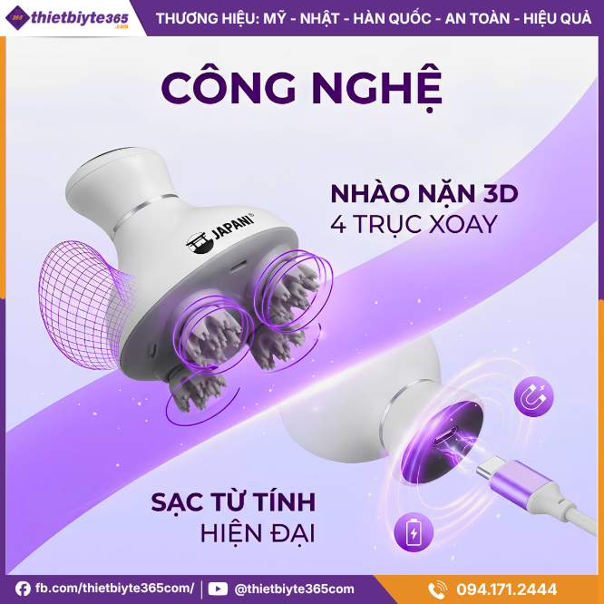 Công nghệ Máy mát xa đầu cầm tay JAPANI MSD-6141 4 đầu