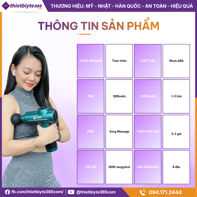 Thông tin sản phẩm JAPANI MCT-2398 8 Đầu Massage