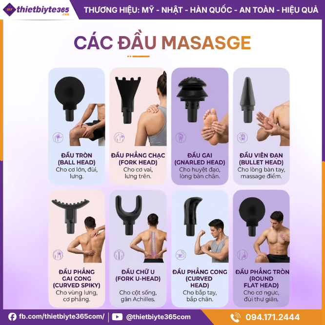 Các đầu sản phẩm JAPANI MCT-2398 8 Đầu Massage