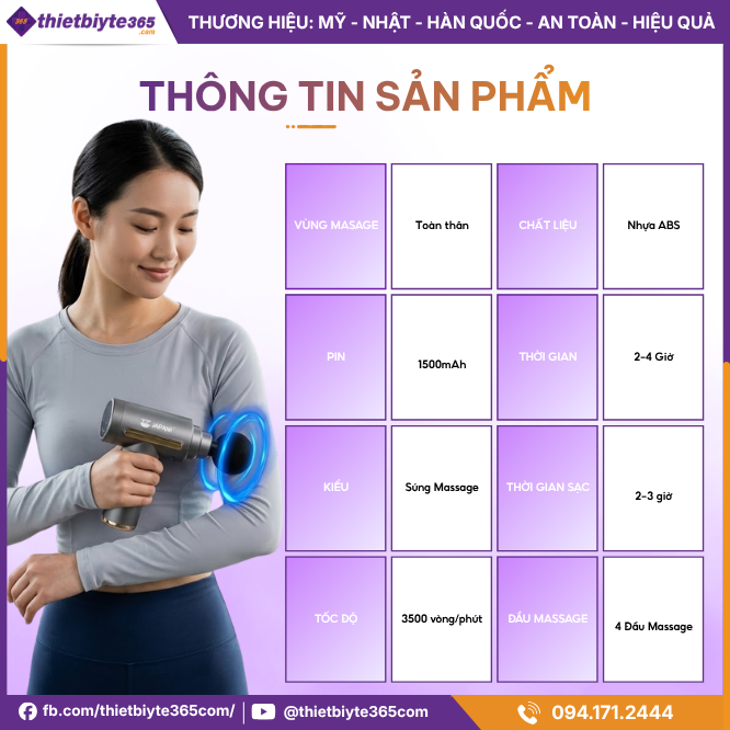 Thông tin ản phẩm JAPANI MCT-2406 4 Đầu Massage chuyên dụng