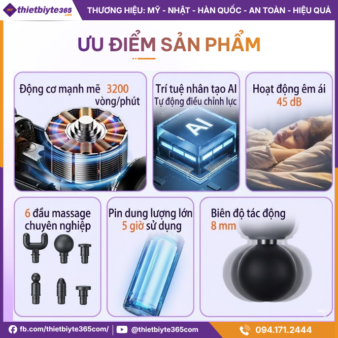 Ưu điểm sản phẩm Máy massage cầm tay JAPANI MCT-1913