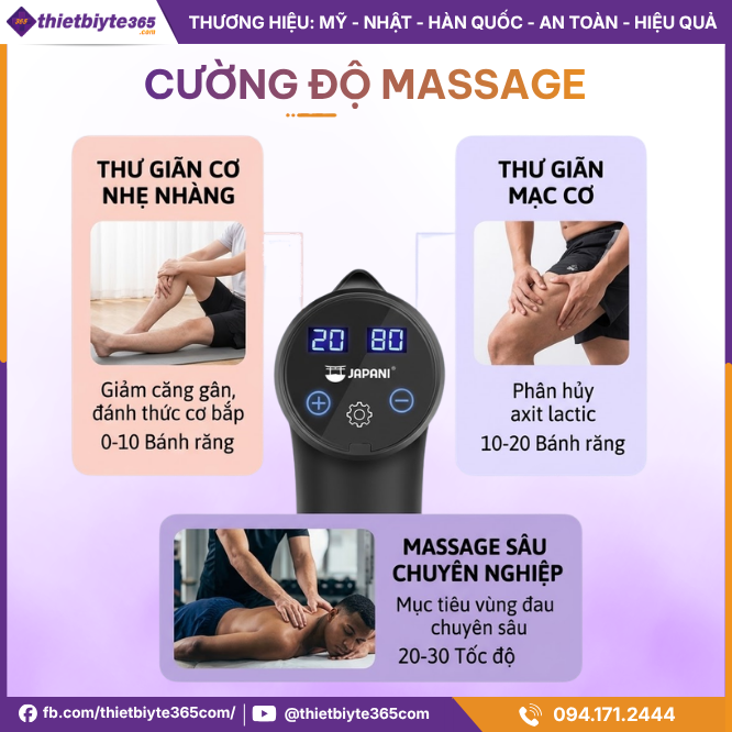 Cường độ rung Máy massage cầm tay JAPANI MCT-2500