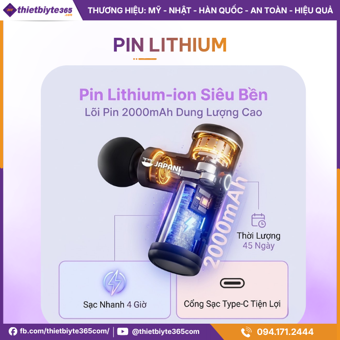 Pin Máy massage cầm tay JAPANI MCT-2986