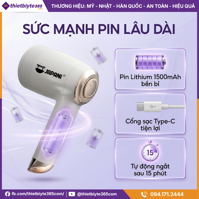 Pin của Máy Massage Bụng Cầm Tay JAPANI MBCT-6136 6 đầu