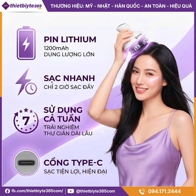 Pin của Máy mát xa đầu cầm tay JAPANI MSD-6141 4 đầu