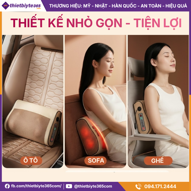 Thiết Kế Của Gối Massage Cổ Vai Gáy Lưng JAPANI CVG-6047