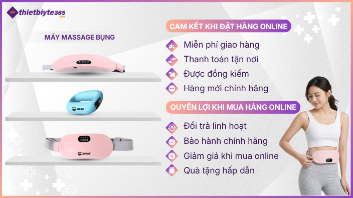 cam kết khi mua máy massage bụng online