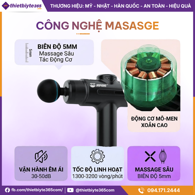 Công nghệ massage Máy massage cầm tay JAPANI MCT-2443 8 Đầu Massage