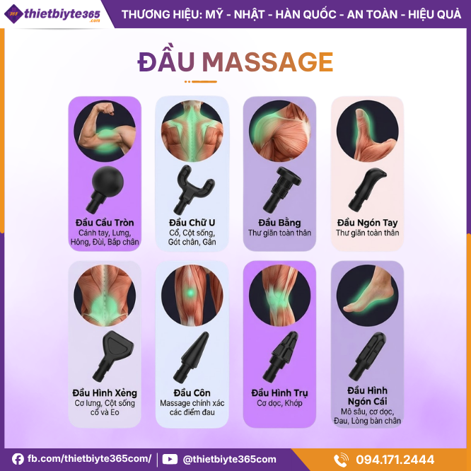 Số lượng đầu massage Máy massage cầm tay JAPANI MCT-2443 8 Đầu Massage