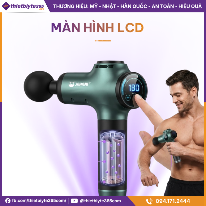 Màn hình LCD Máy massage cầm tay JAPANI MCT-1892 8 Đầu Massage