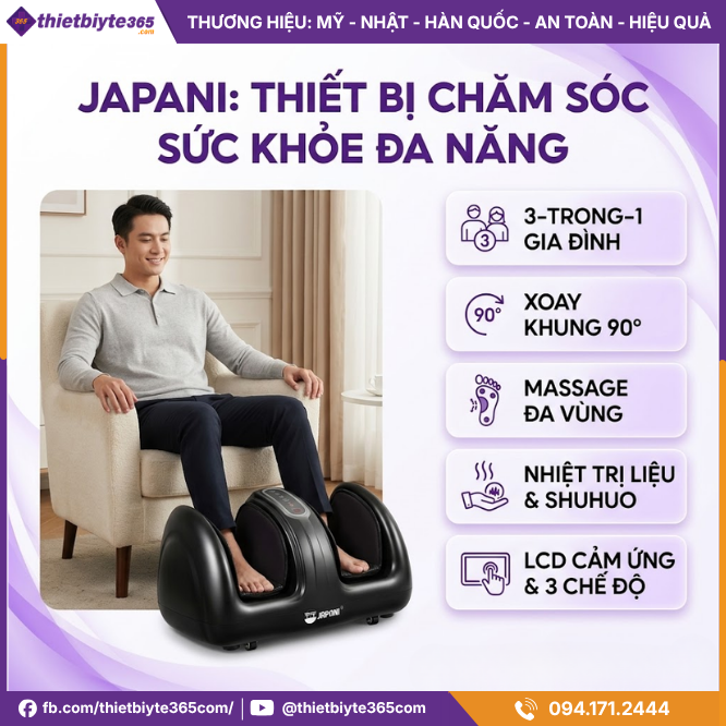 Thông tin sản phẩm Máy massage chân JAPANI MSC-6387 3 chế độ