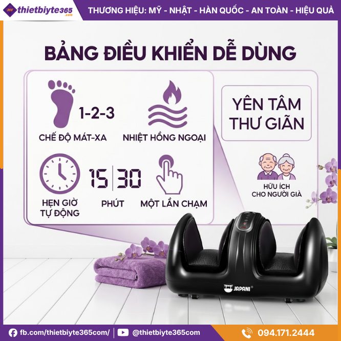 Bảng điều khiển Máy massage chân JAPANI MSC-6387 3 chế độ