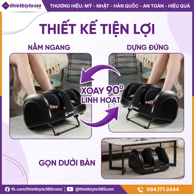 Thiết kế tiện lợi của Máy massage chân JAPANI MSC-6387 3 chế độ