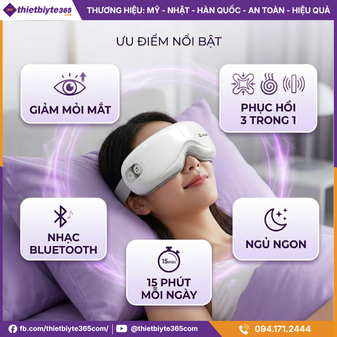 Ưu điểm Máy massage mắt JAPANI MSM-1961 kết nối bluetooth