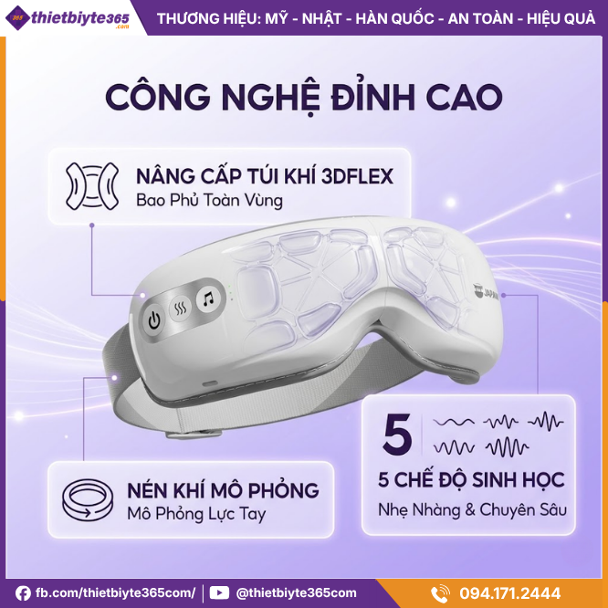Công Nghệ Máy massage mắt JAPANI MSM-1961 kết nối bluetooth