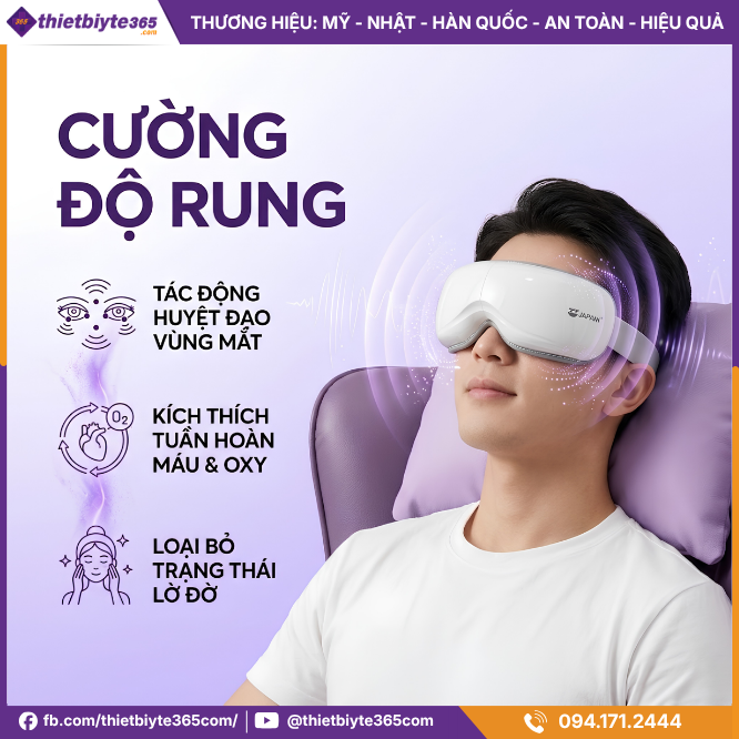 Cường Độ Rung của Máy massage mắt JAPANI MSM-1961 kết nối bluetooth