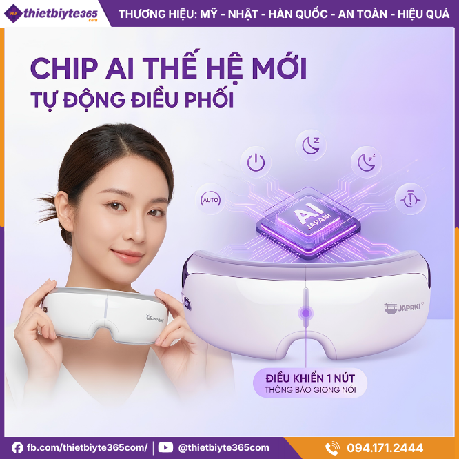 Chip AI thông minh của Máy massage mắt JAPANI MSM-3484 chườm nóng