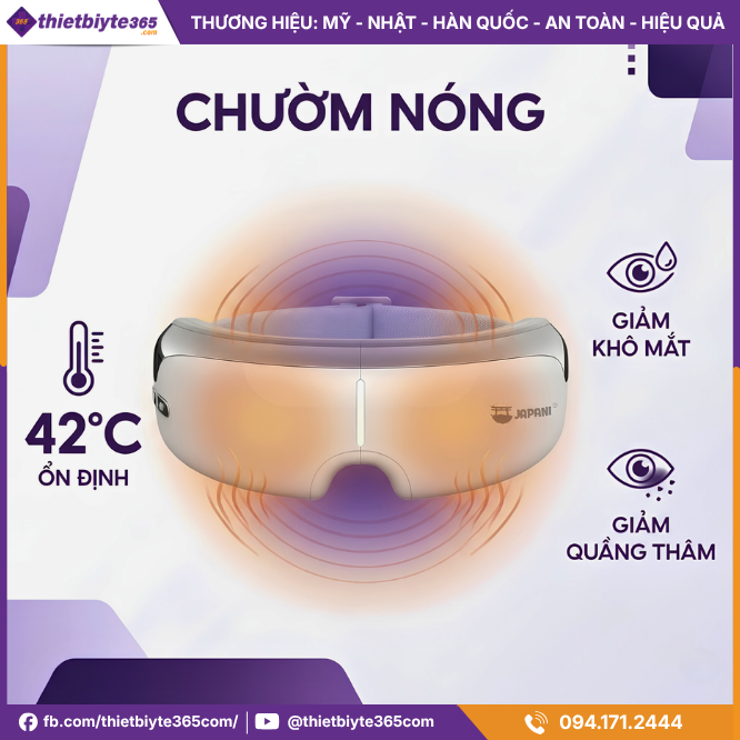 Chườm nóng của Máy massage mắt JAPANI MSM-3484 chườm nóng