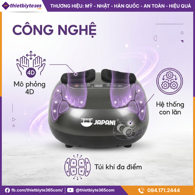 Công nghệ Máy massage chân JAPANI MSC-6260 dây cắm trực tiếp