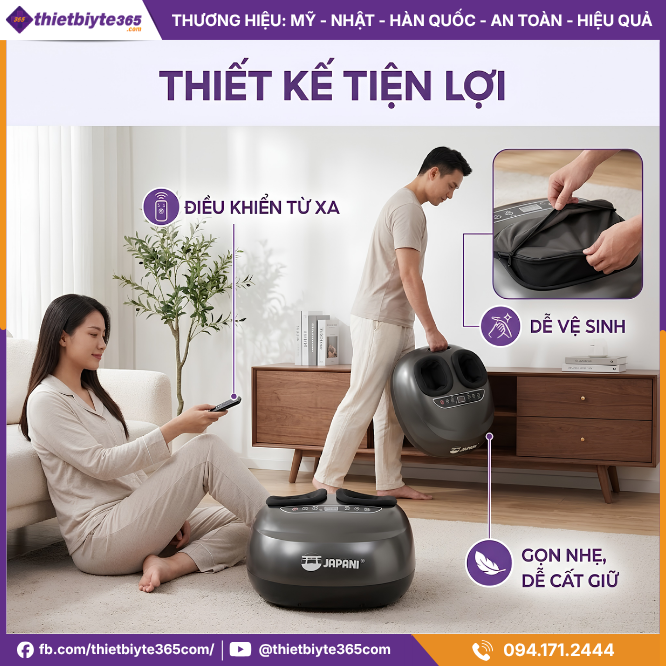 Thiết kế tiện lợi của Máy massage chân JAPANI MSC-6260 dây cắm trực tiếp