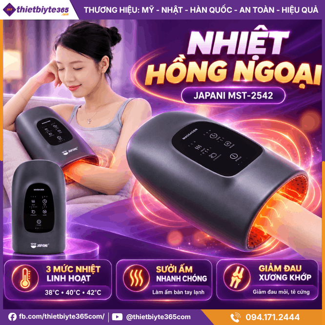 Nhiệt hồng ngoại của máy massage tay và bàn tay JAPANI MST-2542