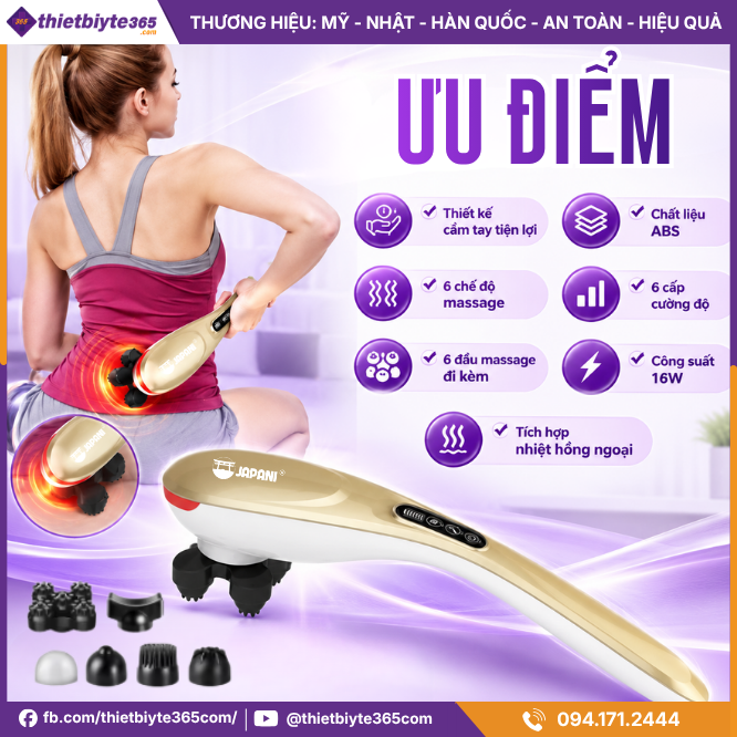 Máy Massage Cầm Tay Không Dây JAPANI MDN-2675