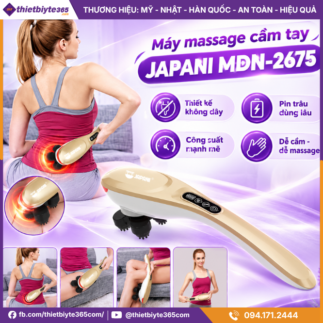 Máy Massage Cầm Tay Không Dây JAPANI MDN-2675