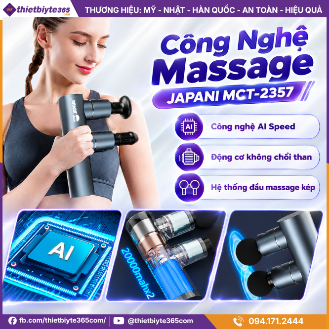Công Nghệ Massage Của Máy Massage Cầm Tay 2 Đầu JAPANI MCT-2357