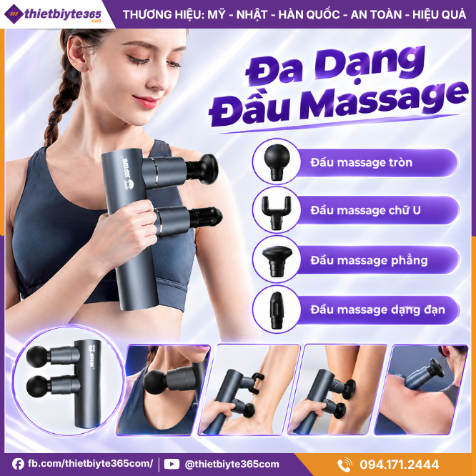 Đa Dạng Đầu Massage Của Máy Mát Xa 2 Đầu JAPANI MCT-2357