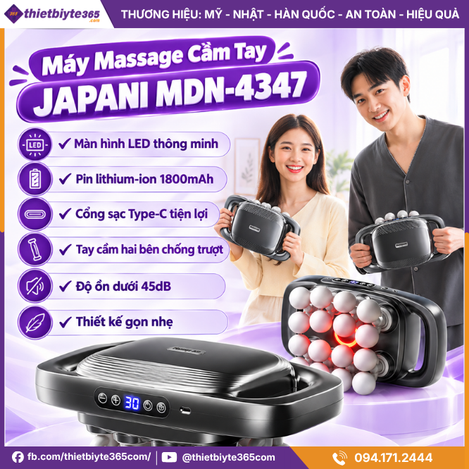 Máy Massage Cầm Tay Đa Năng JAPANI MDN-4347 16 Đầu Hỗ Trợ Giảm Đau Mỏi Tại Nhà
