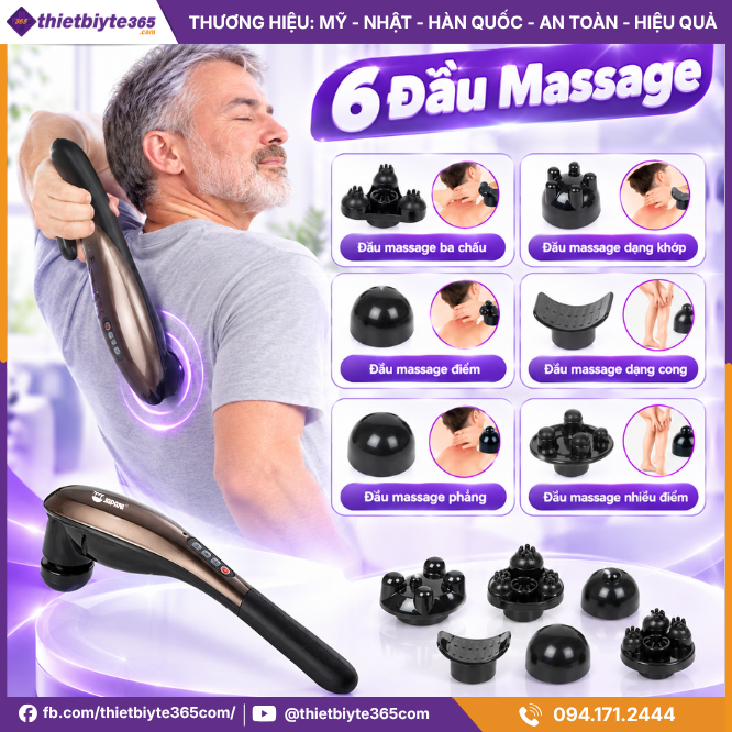 6 đầu massage đáp ứng nhiều nhu cầu sử dụng