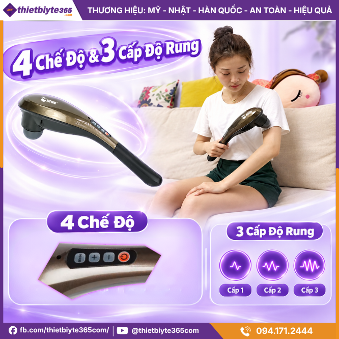 Trải nghiệm massage với 4 chế độ và 3 mức cường độ