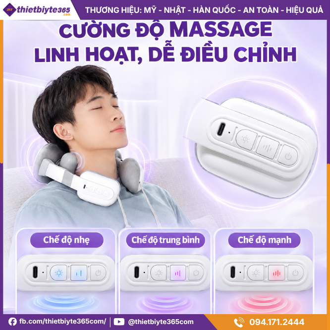 Cường độ massage linh hoạt, dễ điều chỉnh
