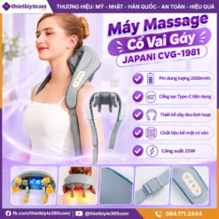 Máy Massage Cổ Vai Gáy JAPANI CVG-1981 Cao Cấp Hỗ Trợ Thư Giản Giảm Đau Mỏi