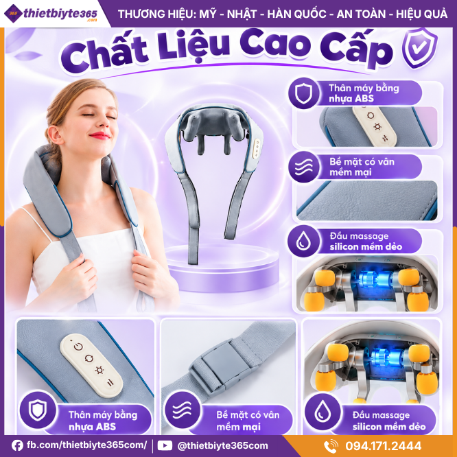 Máy Massage Cổ Vai Gáy JAPANI CVG-1981 Cao Cấp Hỗ Trợ Thư Giản Giảm Đau Mỏi