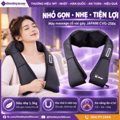 Thiết kế nhỏ gọn, nhẹ & tiện lợi của máy massage cổ vai gáy JAPANI CVG-2584