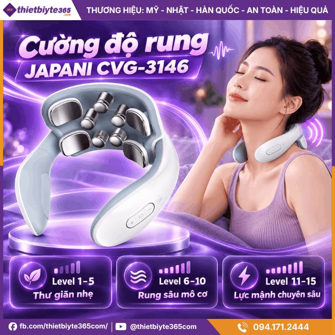 Cường độ rung của máy massage cổ vai gáy JAPANI CVG-3146