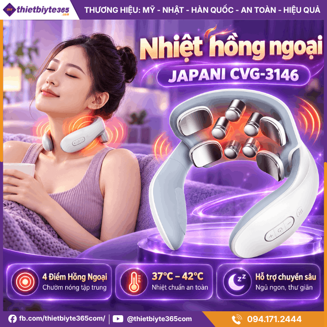 Nhiệt hồng ngoại của máy massage cổ vai gáy JAPANI CVG-3146