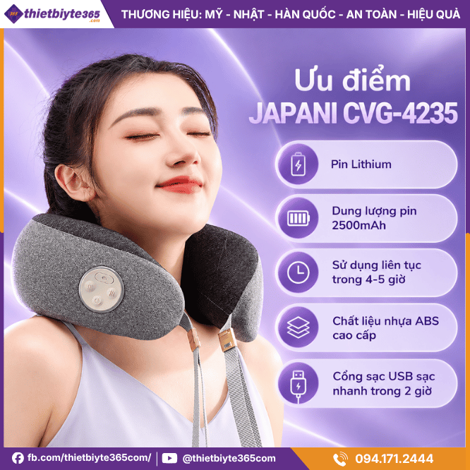 Ưu điểm máy massage cổ vai gáy JAPANI CVG-4235