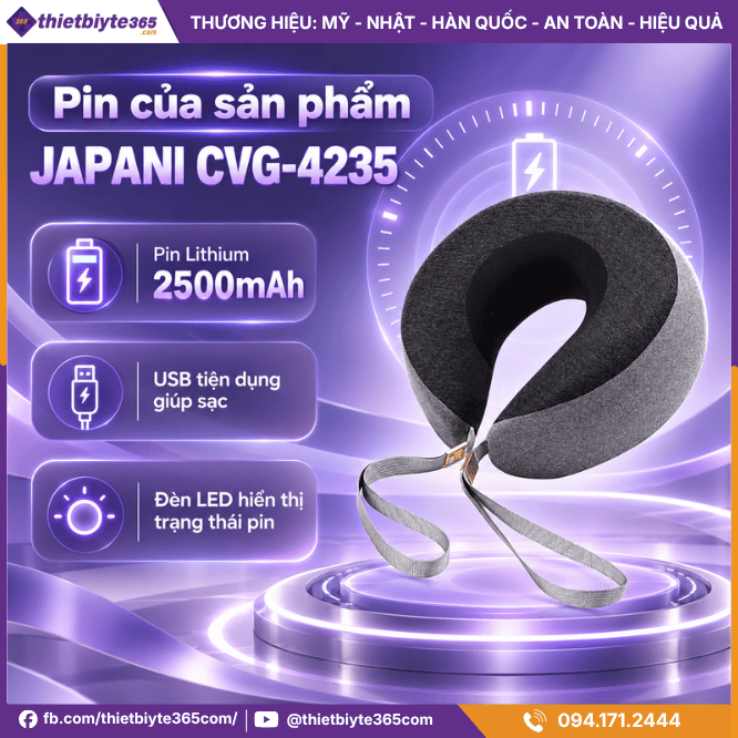 Pin của máy massage cổ vai gáy JAPANI CVG-4235