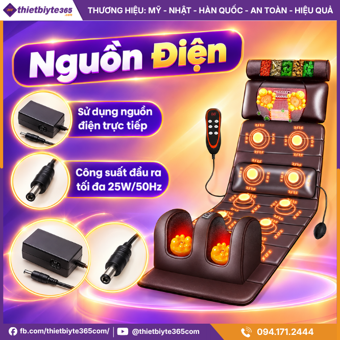 Nệm Massage Đa Năng JAPANI MDN-4337 Cao Cấp Hỗ Trợ Xoa Bóp Toàn Thân Tại Nhà